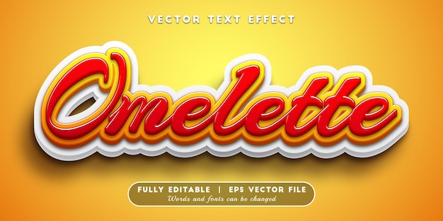 Vector omelette text effect with editable text style