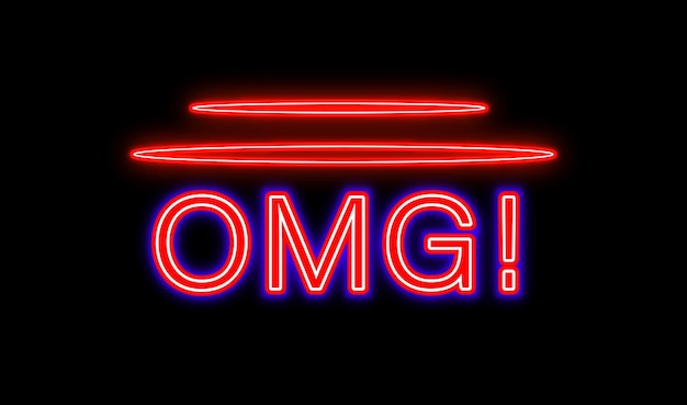 Omg belettering neon sign-stijl