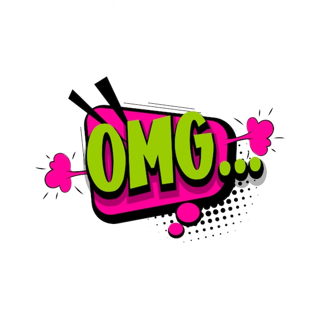 벡터 omg comic text 팝 아트 스타일 인용