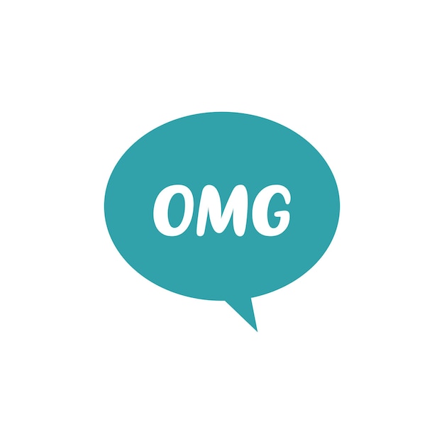 Вектор omg letter in hand drawn speech bubble vector template