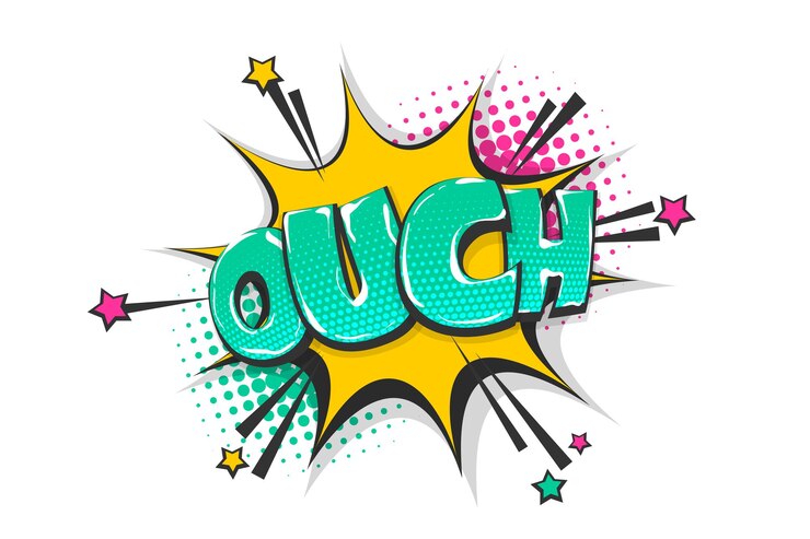Omg ouch oops комический текст речи пузырь Цветной звуковой эффект в стиле поп-арт