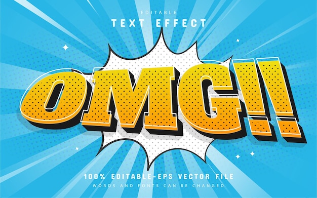 Omg text effect comic style