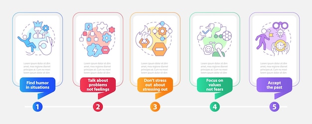 Omgaan met verandering rechthoek infographic sjabloon