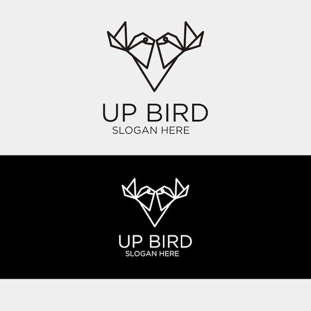 Omhoog vogel logo ontwerp pictogrammalplaatje