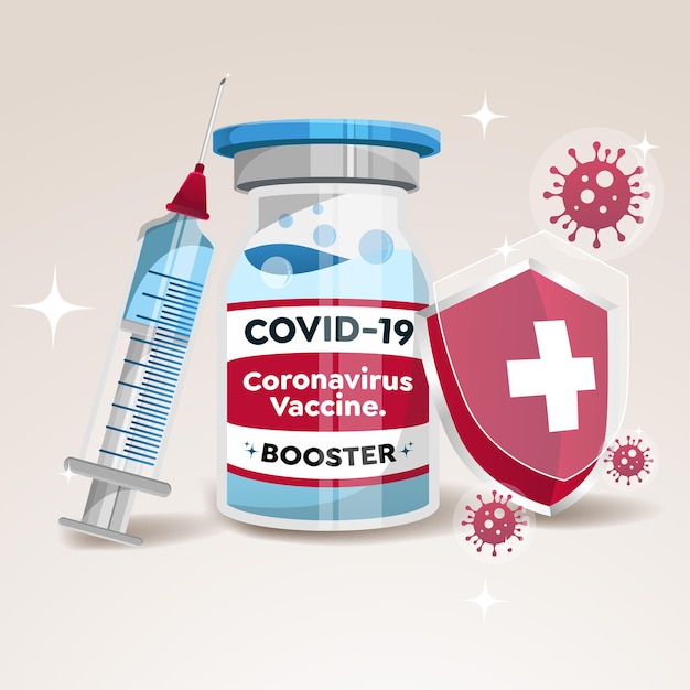 Omicron booster vaccine, vaccine against corona virus. Three doses of Covid-19 vaccine.