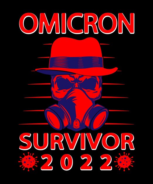 Omicron suvvissuto 2022 t-shirt e modello di poster design