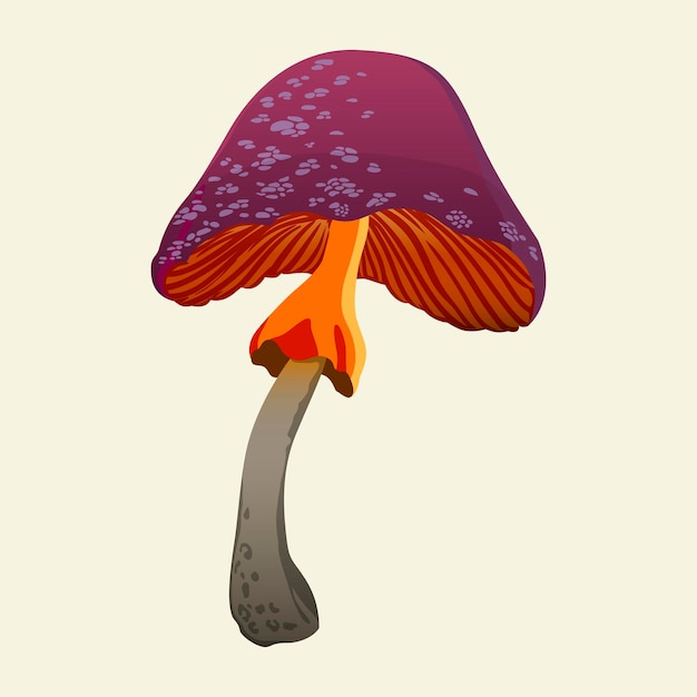 Vector ominous poisonous mushrooms. hand drawn vector illustration isolated on background.