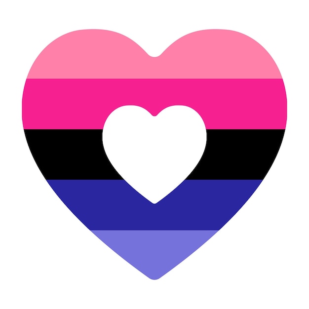 Vector omnisexual pride flag in shape lgbtq flag