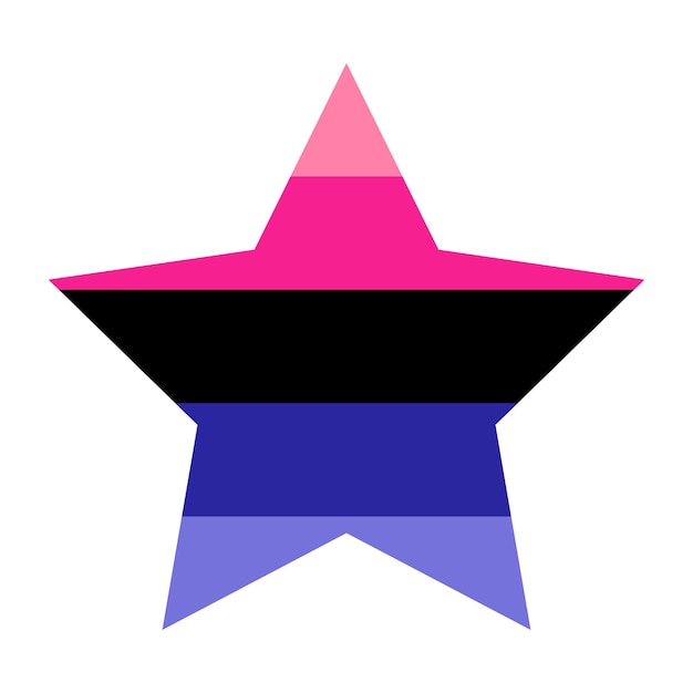 Omnisexual Pride Flag in shape LGBTQ flag