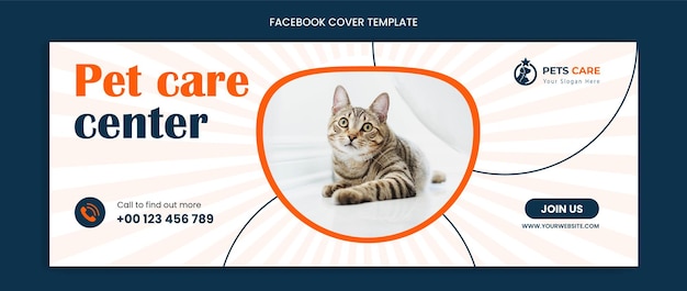 Omslag voor sociale media voor huisdieren en omslagontwerp voor facebook-pagina
