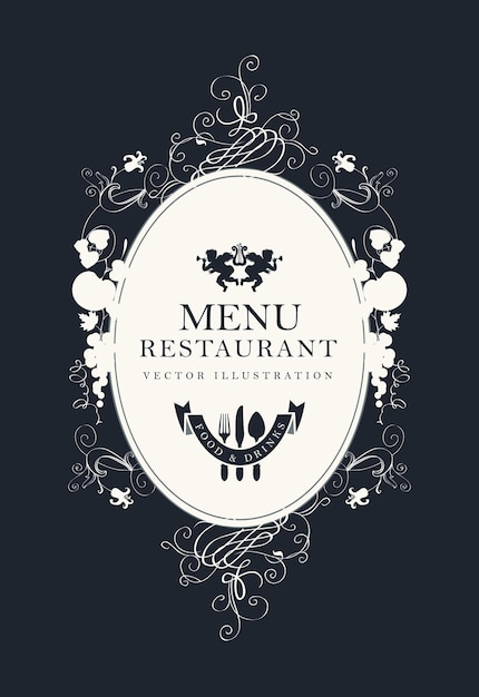 omslagmenu met florale ornamenten