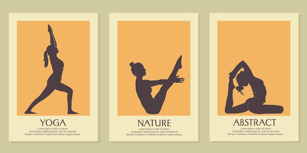 omslagontwerp met yoga pose vrouw illustration.template voor geneeskunde, spa, ayurveda, yoga en natuurlijk