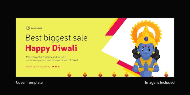 Omslagontwerp van de beste grootste verkoop gelukkige diwali-sjabloon