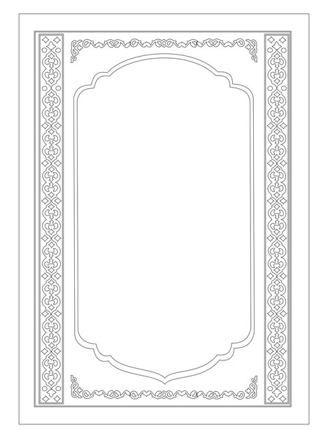 Vector omslagontwerp zwart-wit frame en rand met pathern.