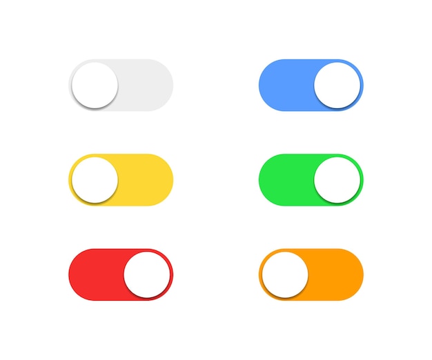 オンとオフのトグル スイッチ ボタンまたはオン オフ アイコン ベクトル図