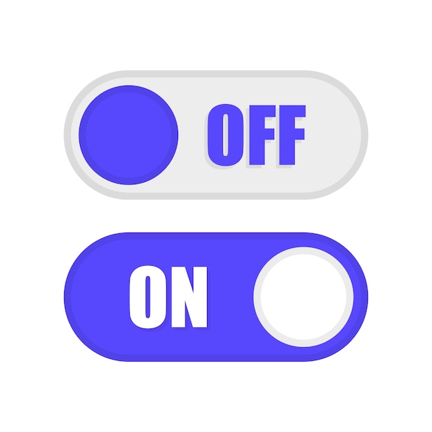 オンとオフのトグル スイッチ ボタン セット スイッチのオンとオフのアイコンのセット フラット アイコンのオンとオフのトグル スイッチ ボタン