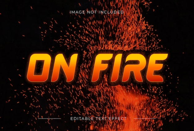 Vector on fire tekst effect