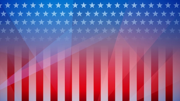 Vector onafhankelijkheidsdag abstracte achtergrond met elementen van de amerikaanse vlag in rode en blauwe kleuren