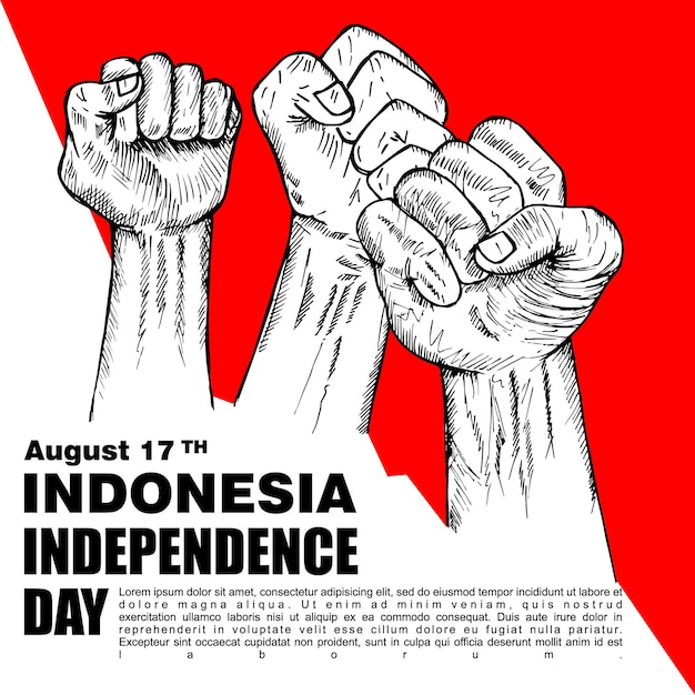 Onafhankelijkheidsdag Indonesië 17 augustus poster en spandoek