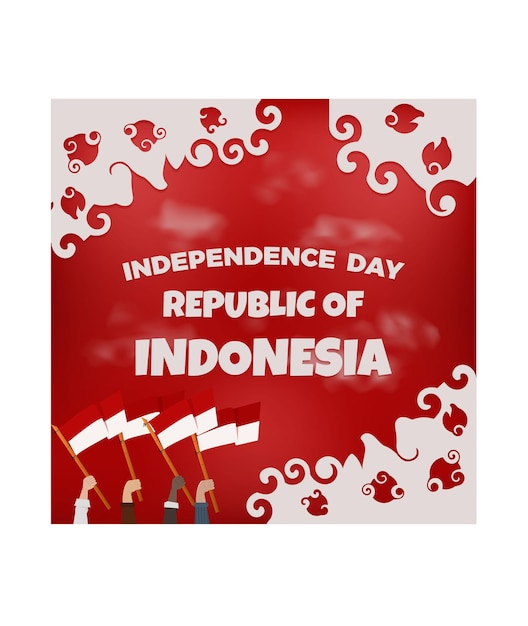 Onafhankelijkheidsdag republiek indonesië achtergrondontwerp vector