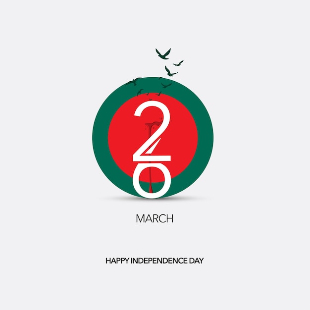 Vector onafhankelijkheidsdag van bangladesh, 26 maart. 3d illustratie
