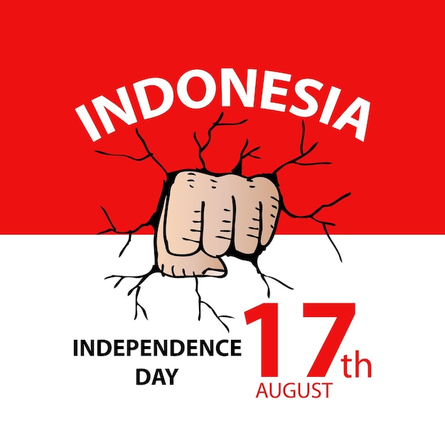 Onafhankelijkheidsdag van Indonesië met vuisthand