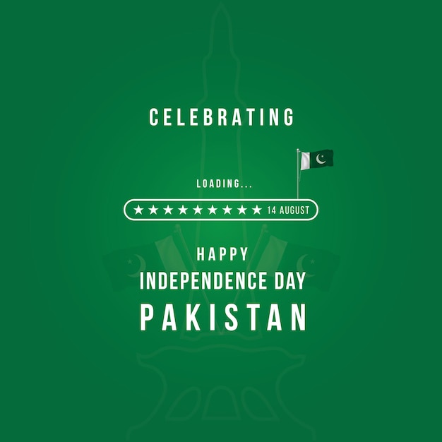 Vector onafhankelijkheidsdag van pakistan