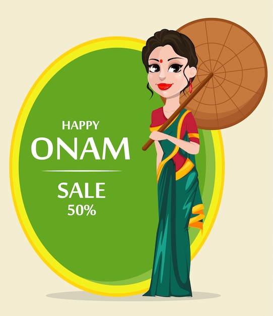 Onam celebration. indian woman