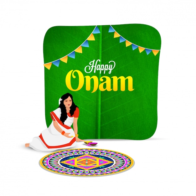 Onam festival celebration concept.