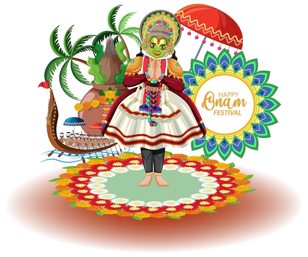 Onam hindu harvest festival poster