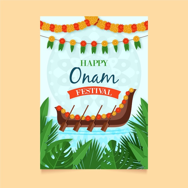 벡터 onam 포스터 템플릿 테마