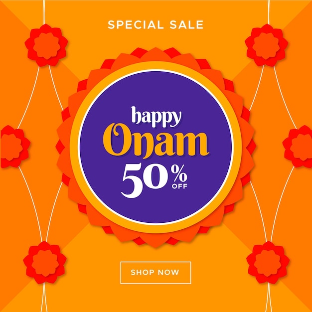 Onam sales squared banner