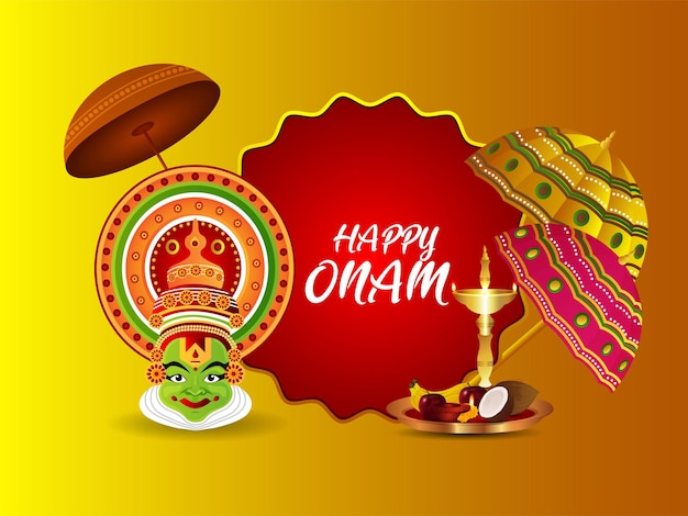 Onam south indian festival greeting card