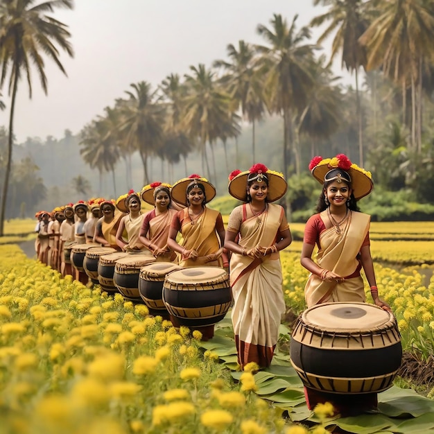 Onam viering en lichte achtergrond