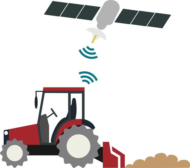 Vector onbemande tractoren en satellieten