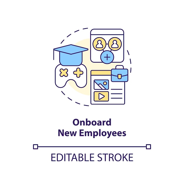 Onboard new employees concept icon