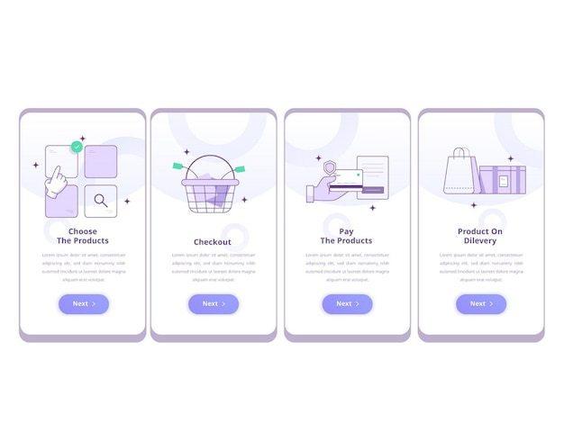 Onboarding-bestemmingspaginaMobiele app-concept