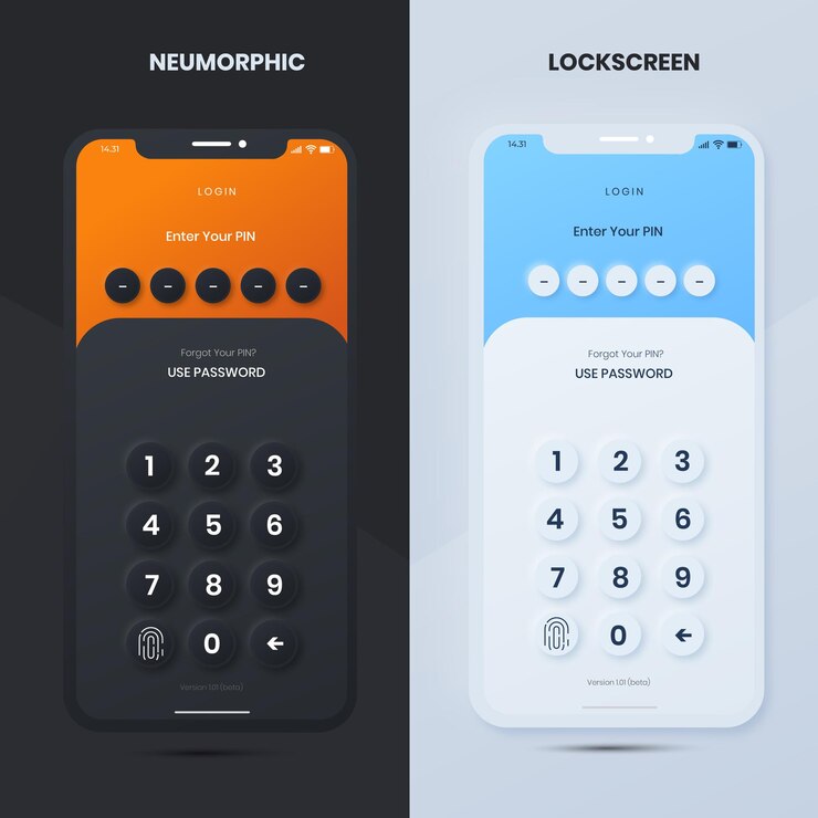 オンボーディングロック画面モバイルアプリダークモードとライトモード