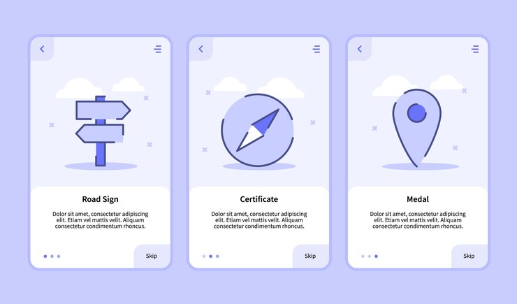 Vector onboarding screen for mobile apps template banner page ui