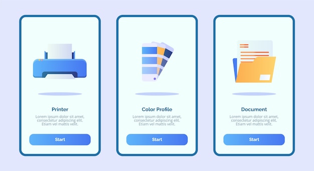 Modello di onboarding per banner di app mobili