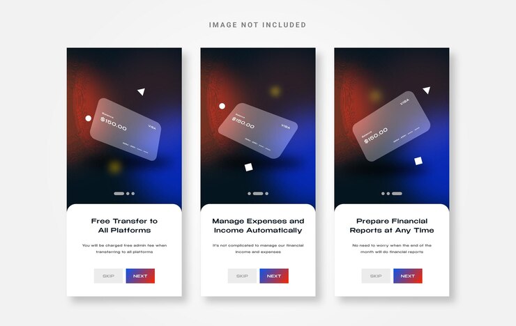 Vector onboarding ui design wallet app