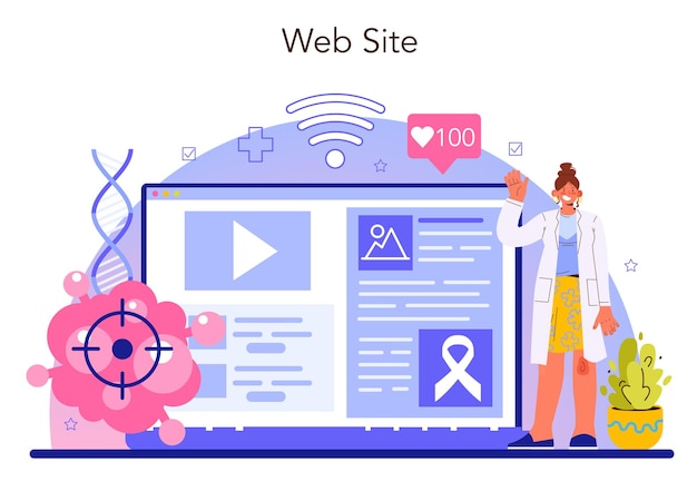 オンコロジストのオンラインサービスまたはプラットフォーム。がんの病気の診断