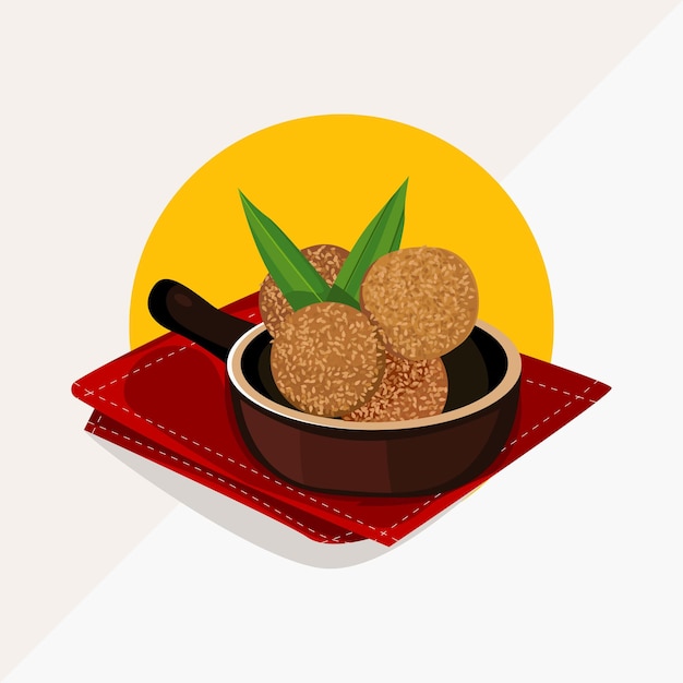 Vector onde onde illustration indonesian food
