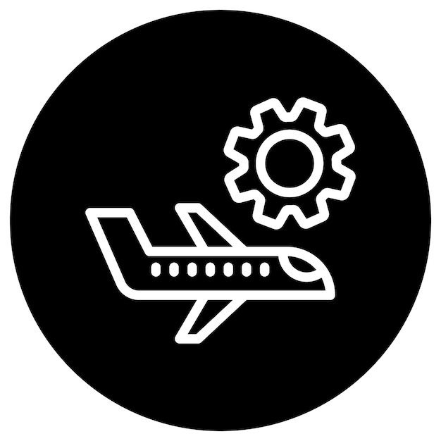 Onderhoud van het vliegtuig Vector Icon Design Illustration