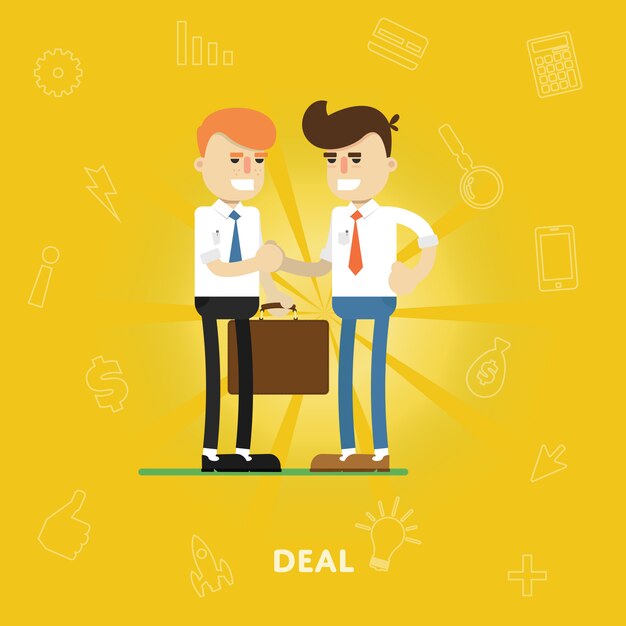 Ondernemers deal illustratie