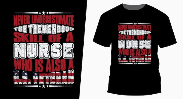 Onderschat nooit typografie vintage veteranen dag tshirt ontwerp