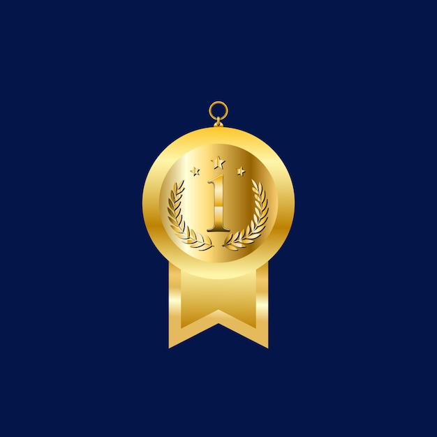 Onderscheidingen en medaille voor winnaars Vector Illustratie Ontwerp Gouden Kleuren Metalen symbolen Pictogram