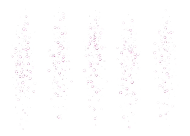 Onderwater bruisende bubbels frisdrank of champagne koolzuurhoudende drank roze bruisend water bruisend drankje aquarium zee oceaan bubbels vector illustratie