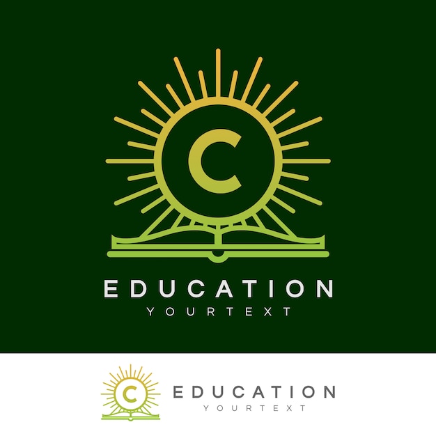 Onderwijs eerste letter c logo-ontwerp