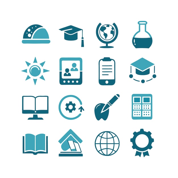 Onderwijs en leren Icon Set Collectie Vector voor UI Documents Websites en mobiele toepassingen
